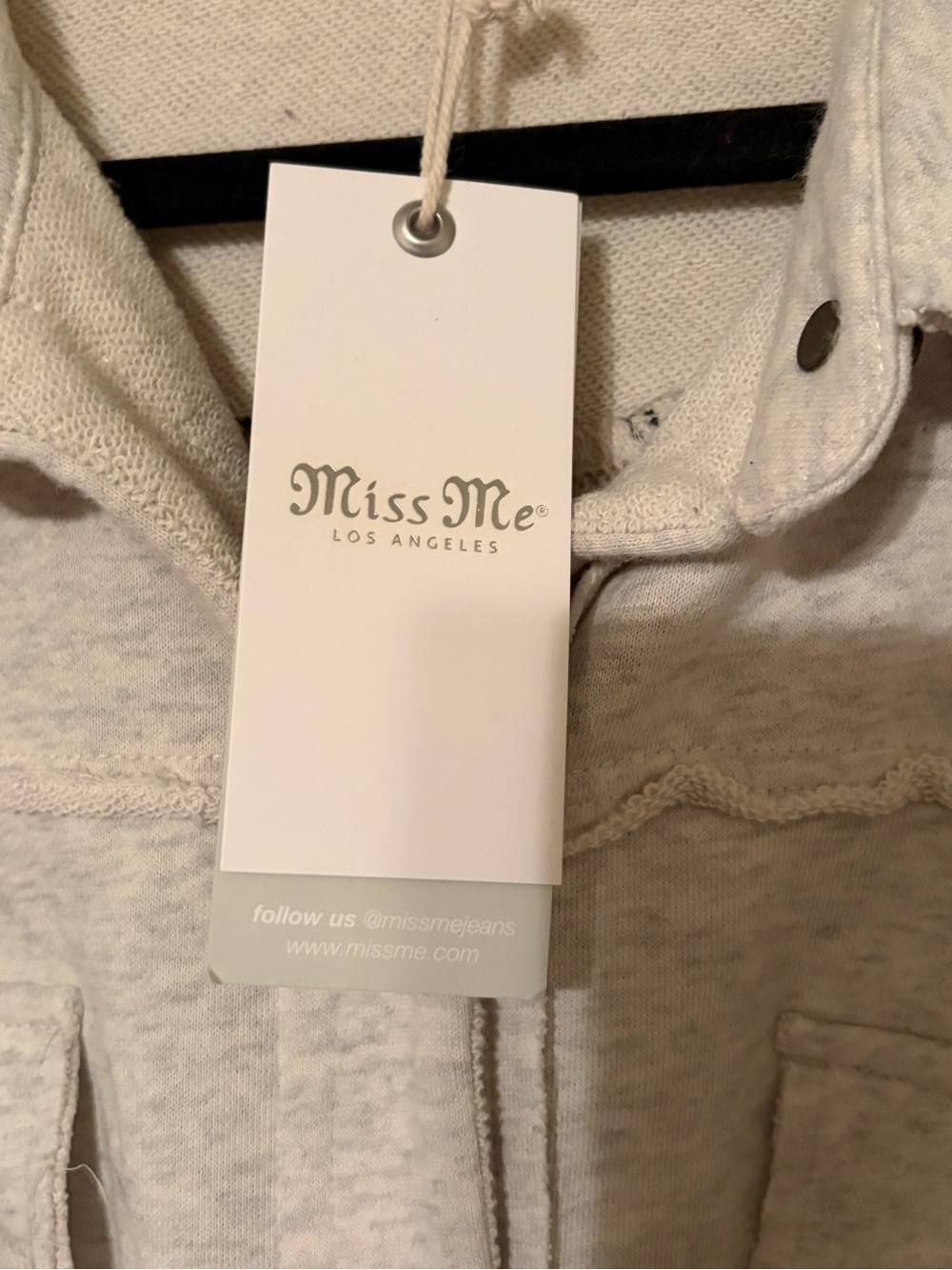 Miss Me Oatmeal Jacket with Plaid - Picture 4 of 5
